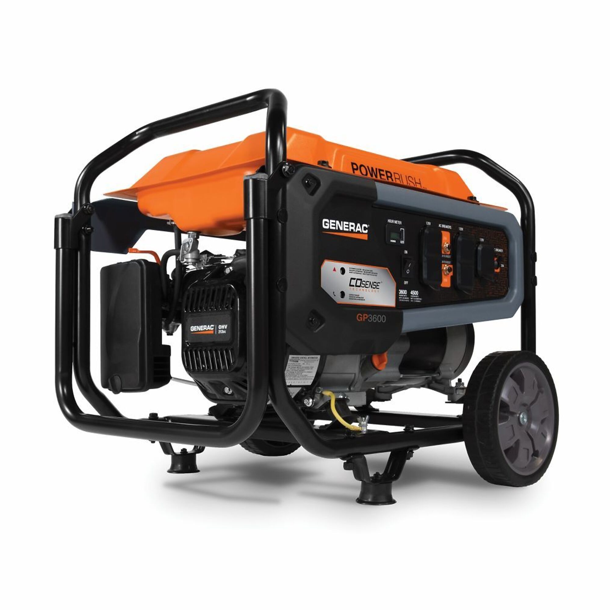 Generac, Portable Generator, Surge Watts 4500 Rated Watts 3600 Voltage 120 Model# 7722